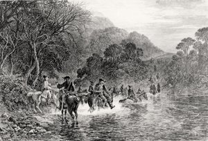 Rob Roy at the Ford, engraved by William Forrest
